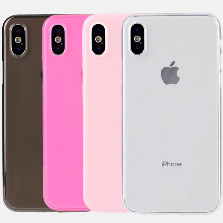 0.6mm Thin Glossy PP TPU Case For iPhone X