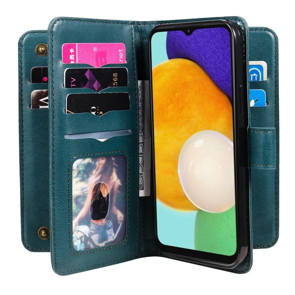 10-slot wallet case for Samsung Galaxy A13 5G - Blackish Green