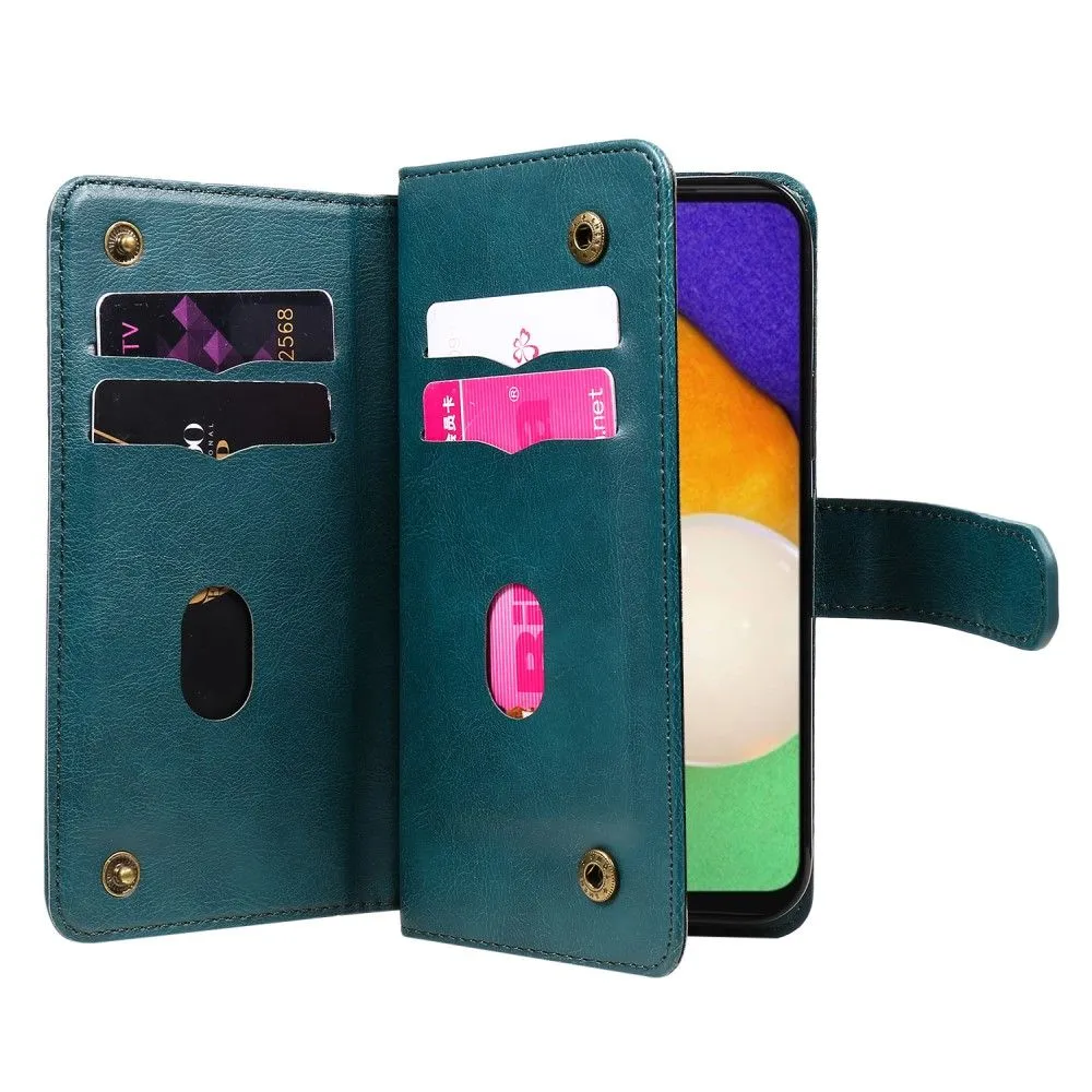 10-slot wallet case for Samsung Galaxy A13 5G - Blackish Green