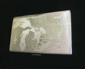 1940s Cigarette Case Ontario Canada Map Har-Bro England Business Card Credit Card Holder Wallet EXCELLENT CONDITION