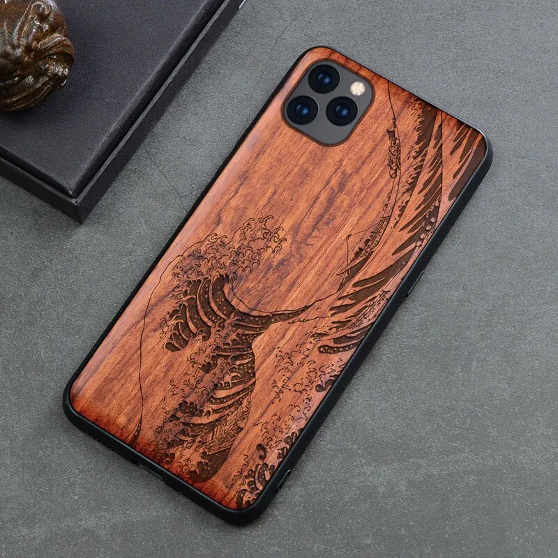 2019 New For iPhone 11 Case Slim Wood Back Cover TPU Bumper Case For iPhone 11 Pro iPhone 11 Pro Max Phone Cases