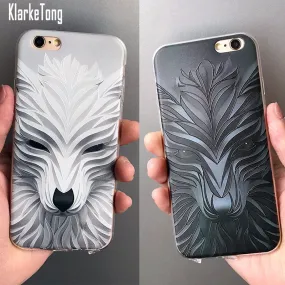 3D Wolf Pattern Phone Case For iphone