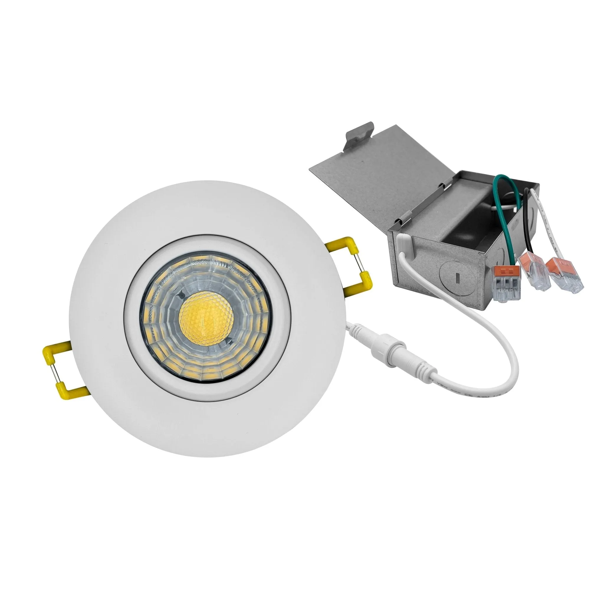 3" Inch Gimbal Recessed Light for Sloped Ceiling Canless LED Lighting - Wet Rated - 5CCT 2700K-5000K - 600LM