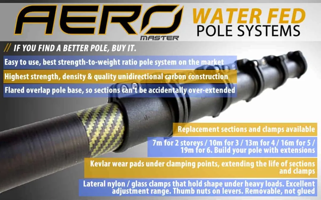 Aero Master Range: "Control" Kevlar Compact Carbon Hybrid Water Fed Pole