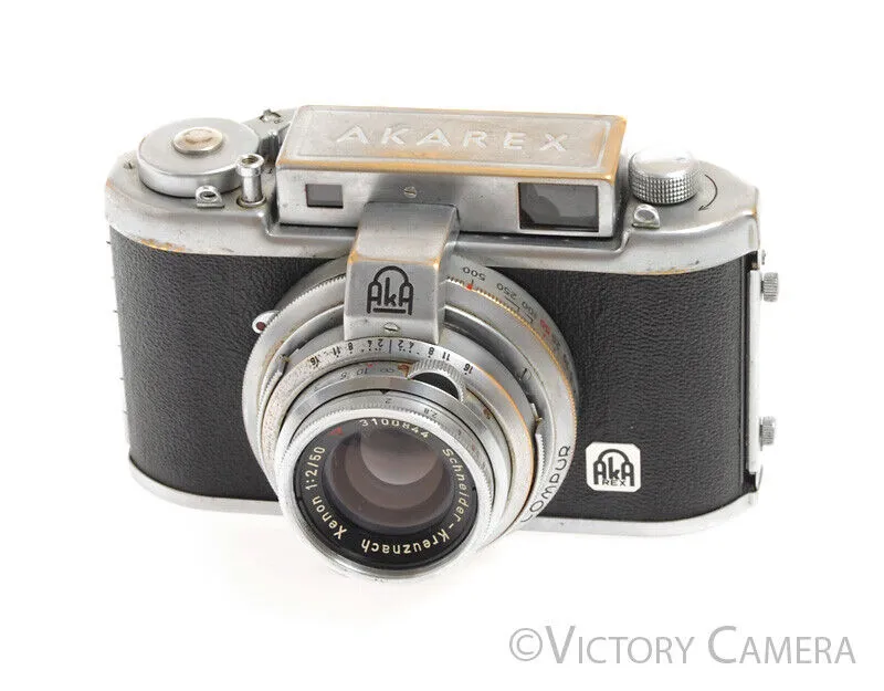 Akarex III Chrome 35mm Rangefinder w/ 50mm f2 Schneider Xenon Lens -Light Haze-