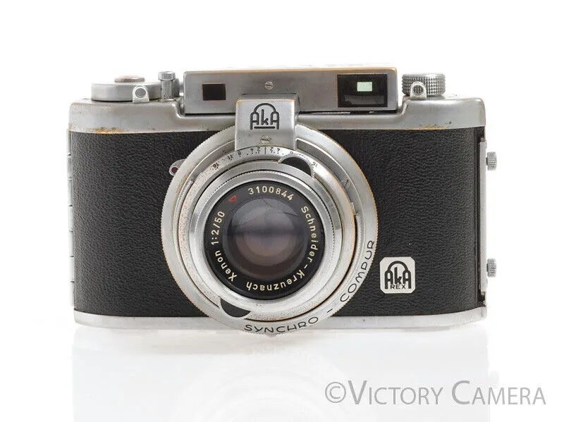 Akarex III Chrome 35mm Rangefinder w/ 50mm f2 Schneider Xenon Lens -Light Haze-