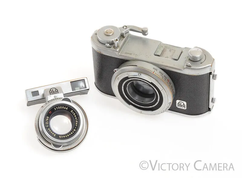 Akarex III Chrome 35mm Rangefinder w/ 50mm f2 Schneider Xenon Lens -Light Haze-