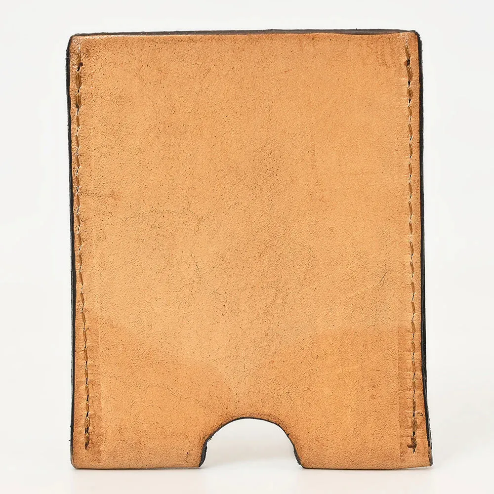 American Darling Hand Carved Floral Cowhide Leather Credit Card Holder