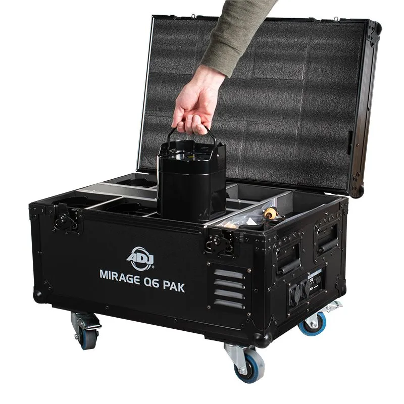 American DJ MIRAGE Q6 PAK Fixtures With Flight Case and Remote (Black)