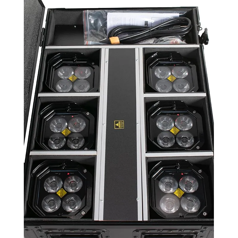 American DJ MIRAGE Q6 PAK Fixtures With Flight Case and Remote (Black)