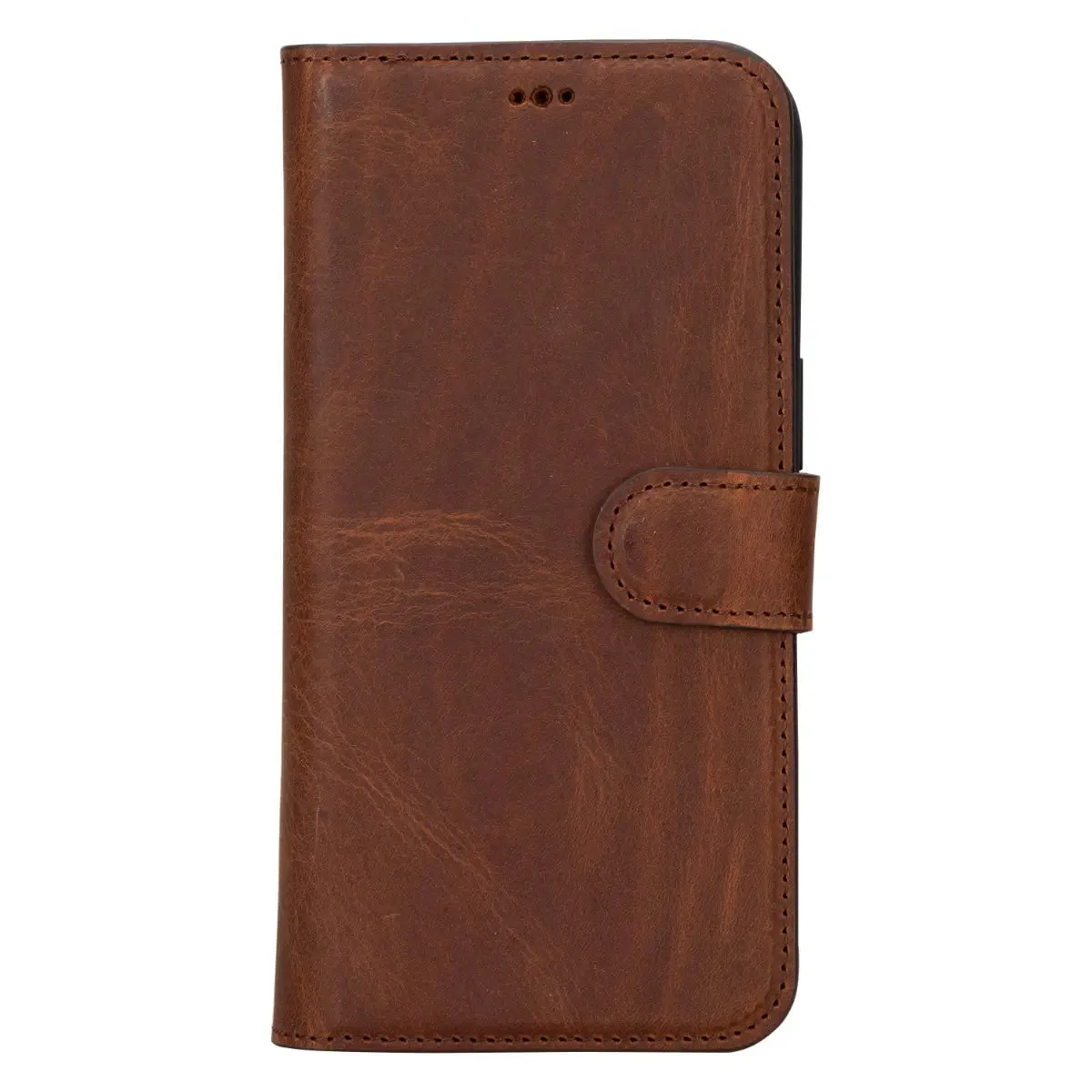 Antic Brown Leather iPhone 15 Pro Max Wallet Case