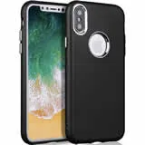 Apple iPhone XS TPU Rubberised Case - Black/Silver