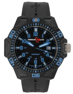 ArmourLite Caliber Series - Blue Accent - NB Rubber - Tritium - Date - 200m