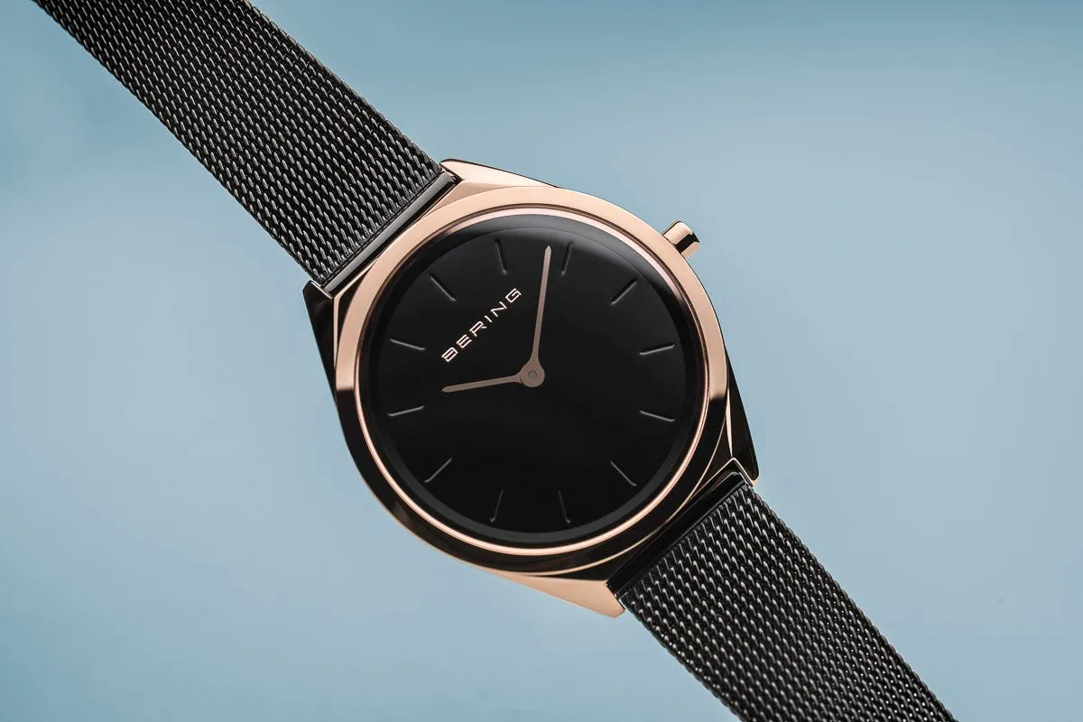 Bering Ultra Slim Polished Rose Gold Watch