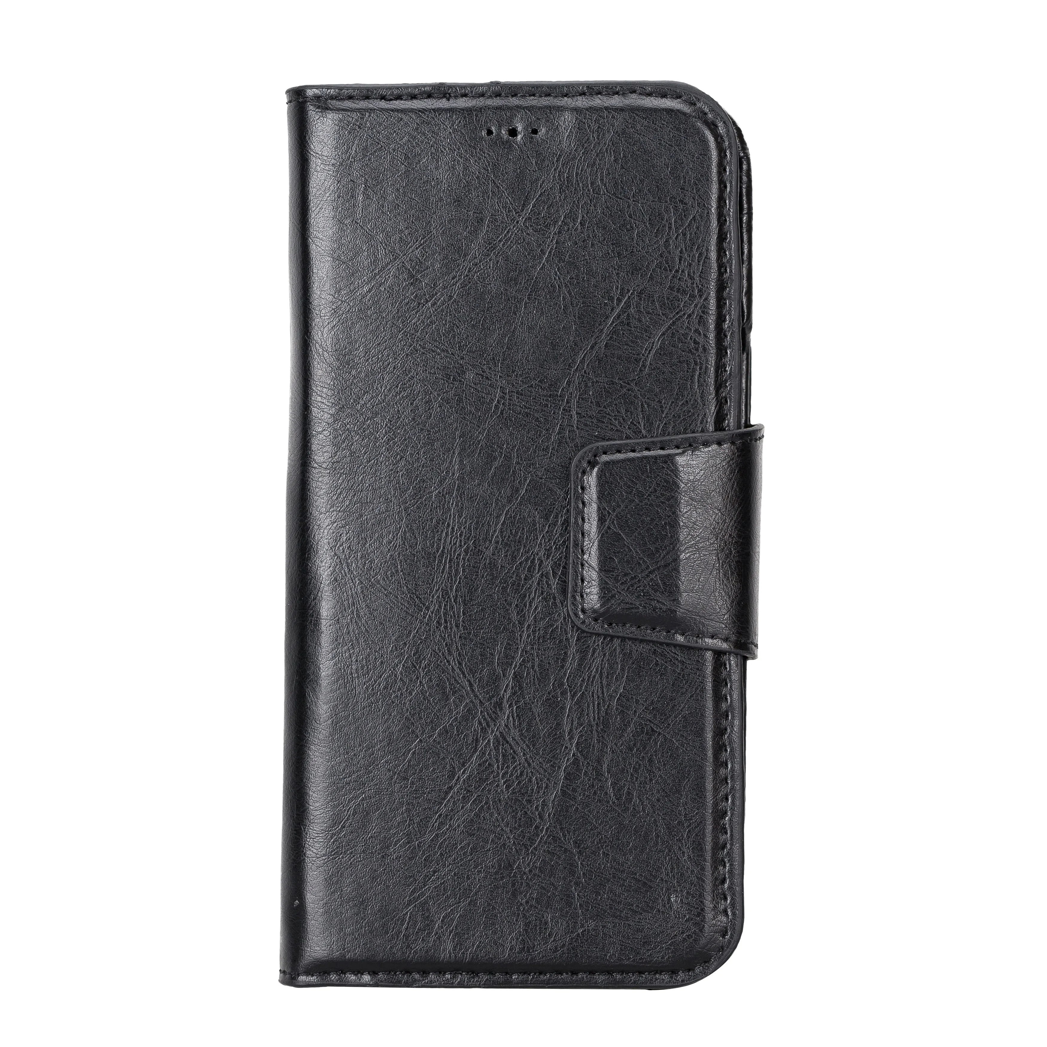 Black Leather iPhone 15 Pro Max Prestige Wallet Case