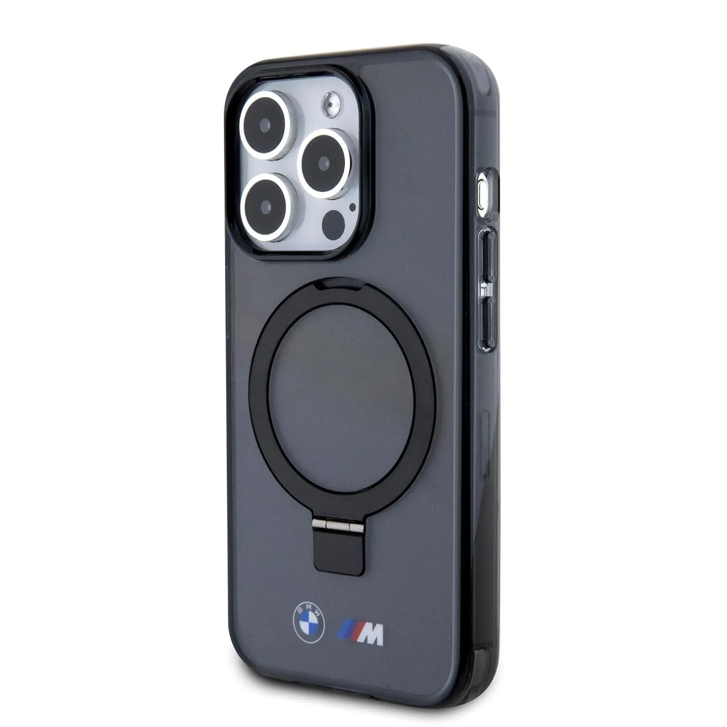 BMW M Series Hardcase with Ring Stand MagSafe for iphone 15 Pro 6.1" Black - BMHMP15LURSK