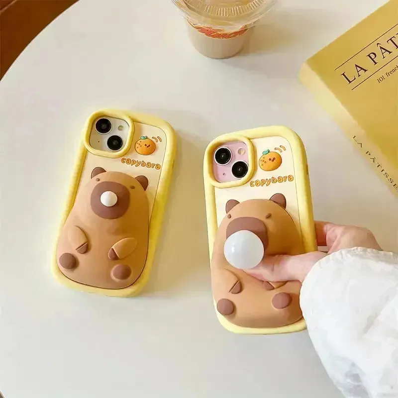 Bubble Blowing Capybara Phone Case (For iPhones)