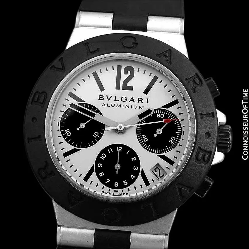 Bvlgari Bulgari Diagono Mens Panda Dial Chronograph Watch, AL38TA - Aluminum & Rubber