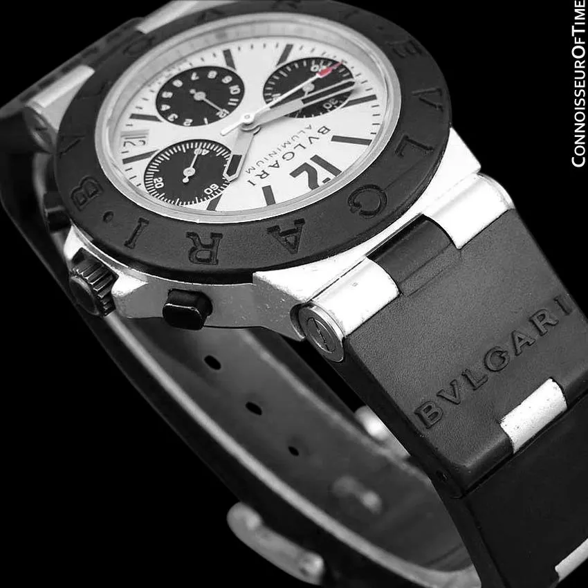 Bvlgari Bulgari Diagono Mens Panda Dial Chronograph Watch, AL38TA - Aluminum & Rubber