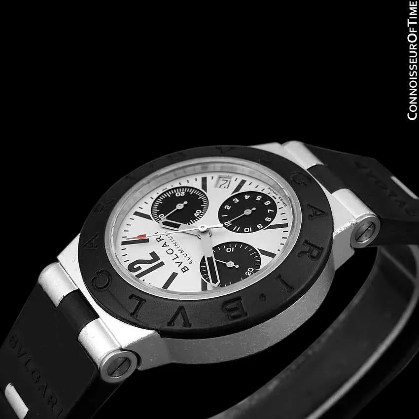 Bvlgari Bulgari Diagono Mens Panda Dial Chronograph Watch, AL38TA - Aluminum & Rubber