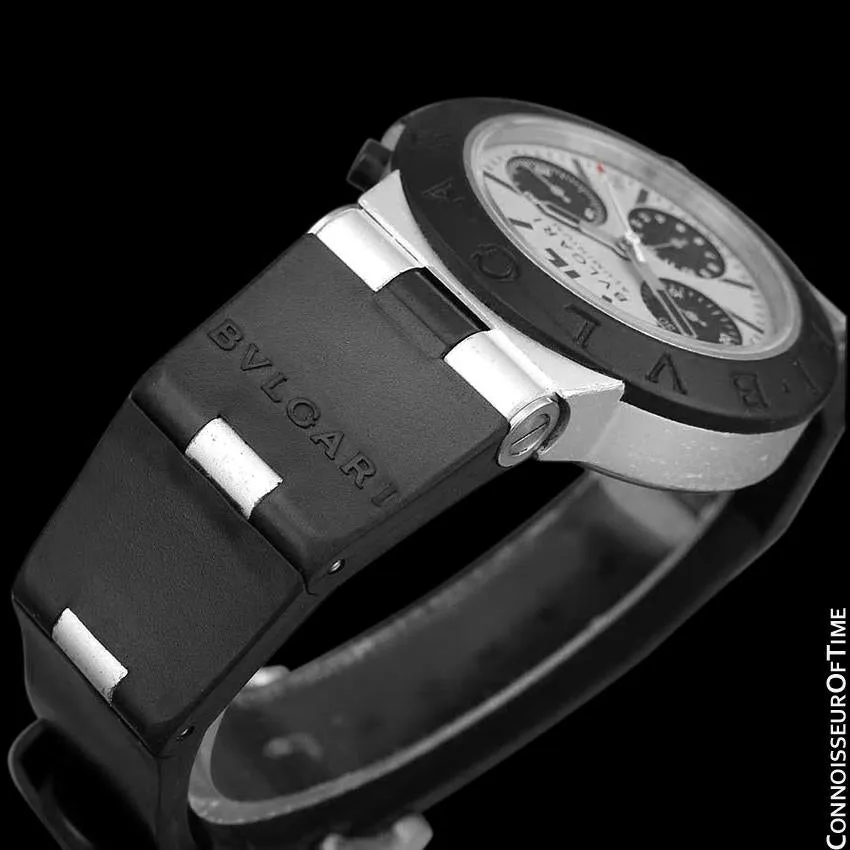 Bvlgari Bulgari Diagono Mens Panda Dial Chronograph Watch, AL38TA - Aluminum & Rubber