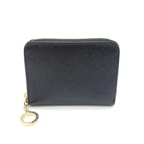 Bvlgari Leather Coin Case Black Gold