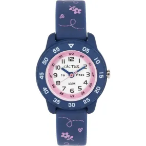 Cactus Watches | Junior | Time Teacher | Blue / Pink flowers