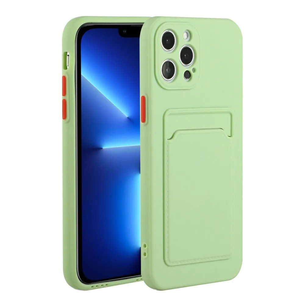 Card holder cover for iPhone 13 Pro - Light Green