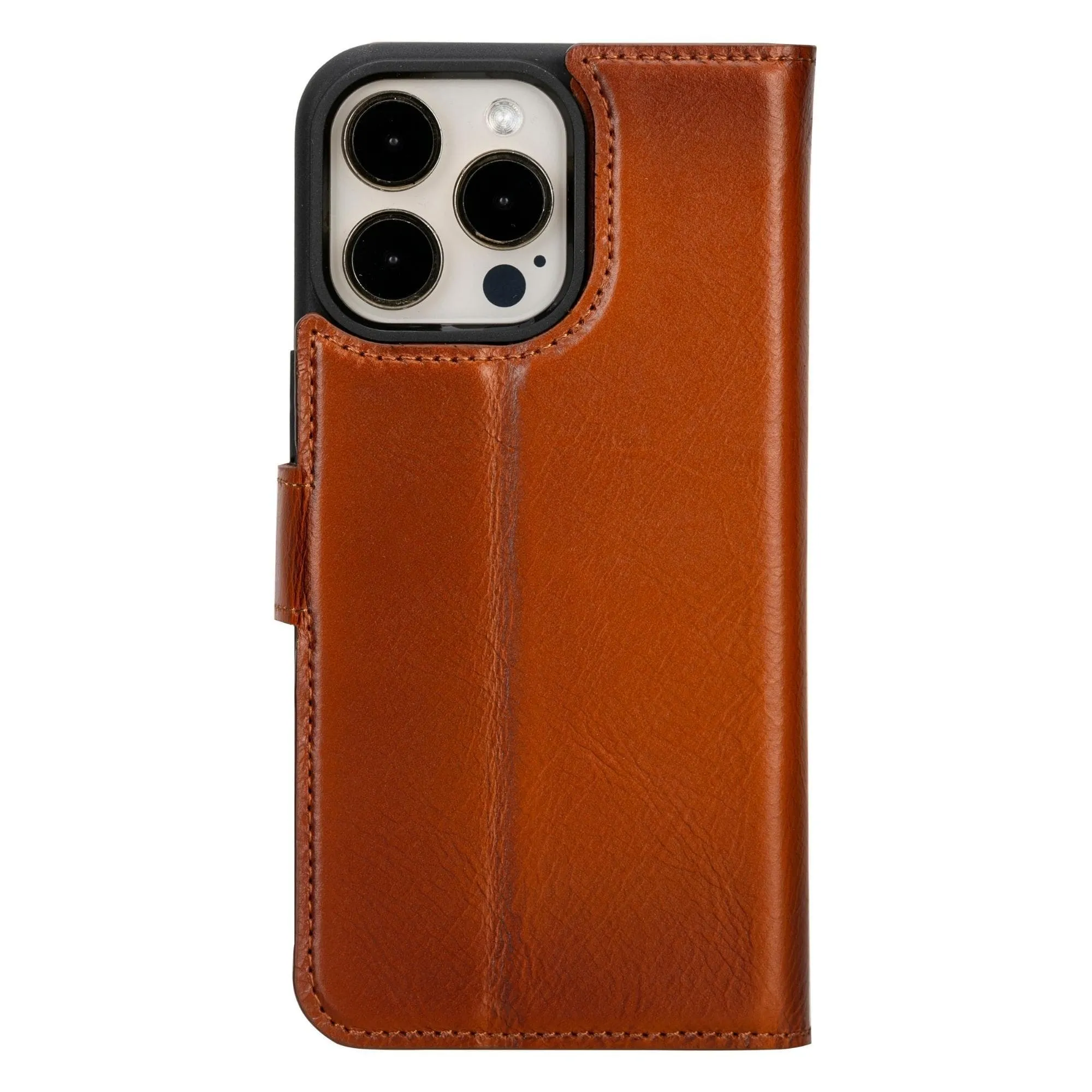 Carter iPhone 15 Detachable Wallet Case, Rustic Tan