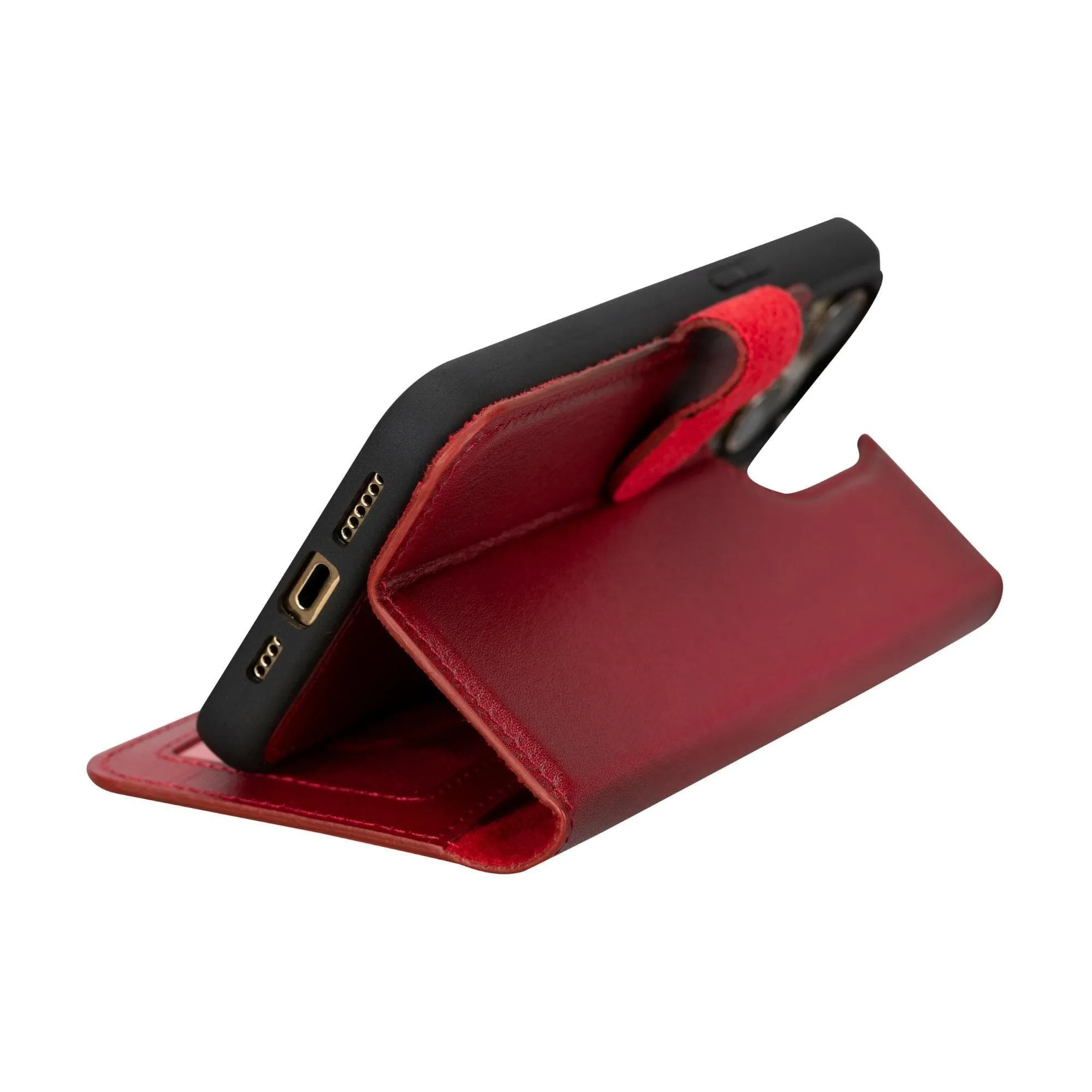 Carter iPhone 15 Plus Detachable Wallet Case, Vegetal Red