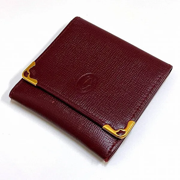 Cartier Must Bordeaux Coin Case Wallet