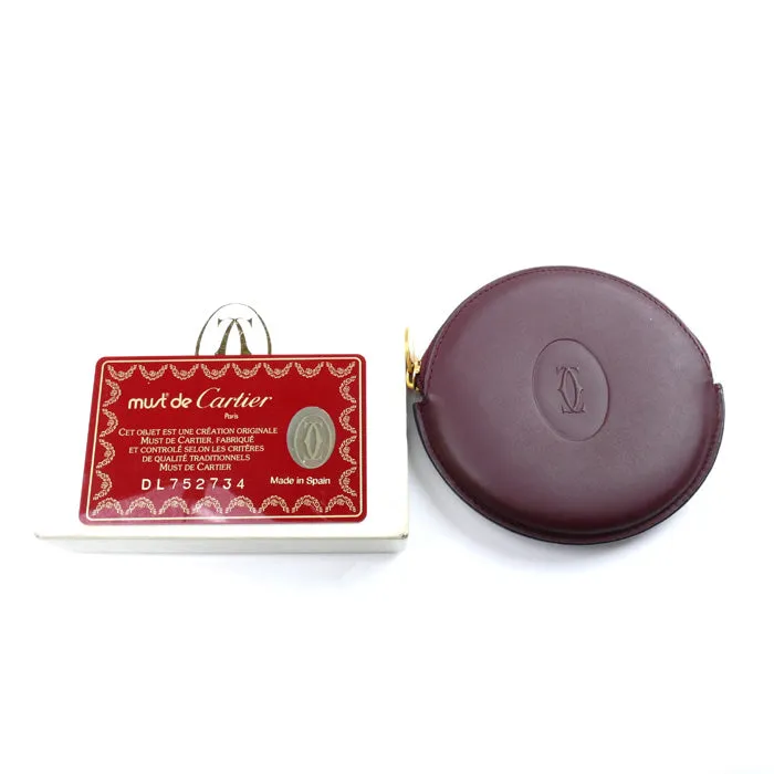 Cartier Must Round Coin Case Bordeaux