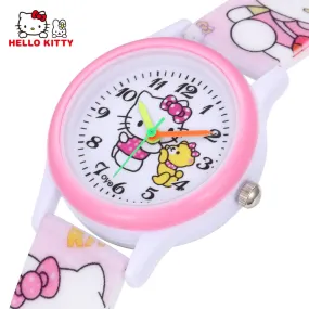 Cartoon Clock Hello Kitty Watch Girl Children Lovely Pink Dress Wrist Watch Kids Cute Child Brand Silicone Relogio Montre Enfant