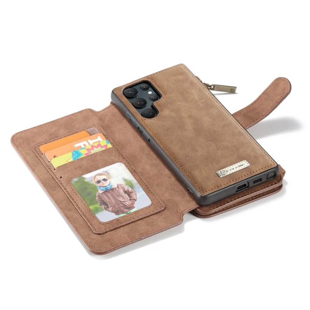 CaseMe Samsung Galaxy S22 Ultra Retro Wallet - Brown