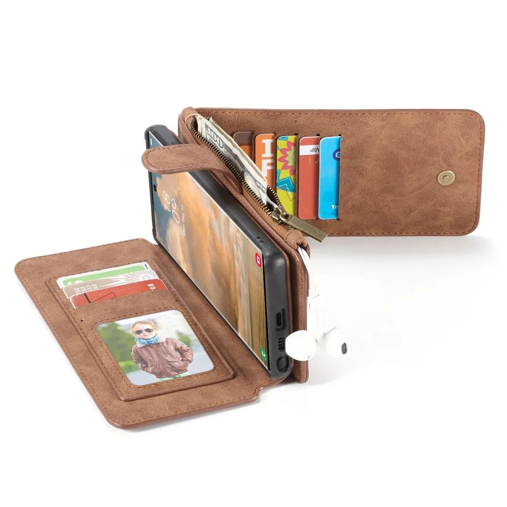 CaseMe Samsung Galaxy S22 Ultra Retro Wallet - Brown