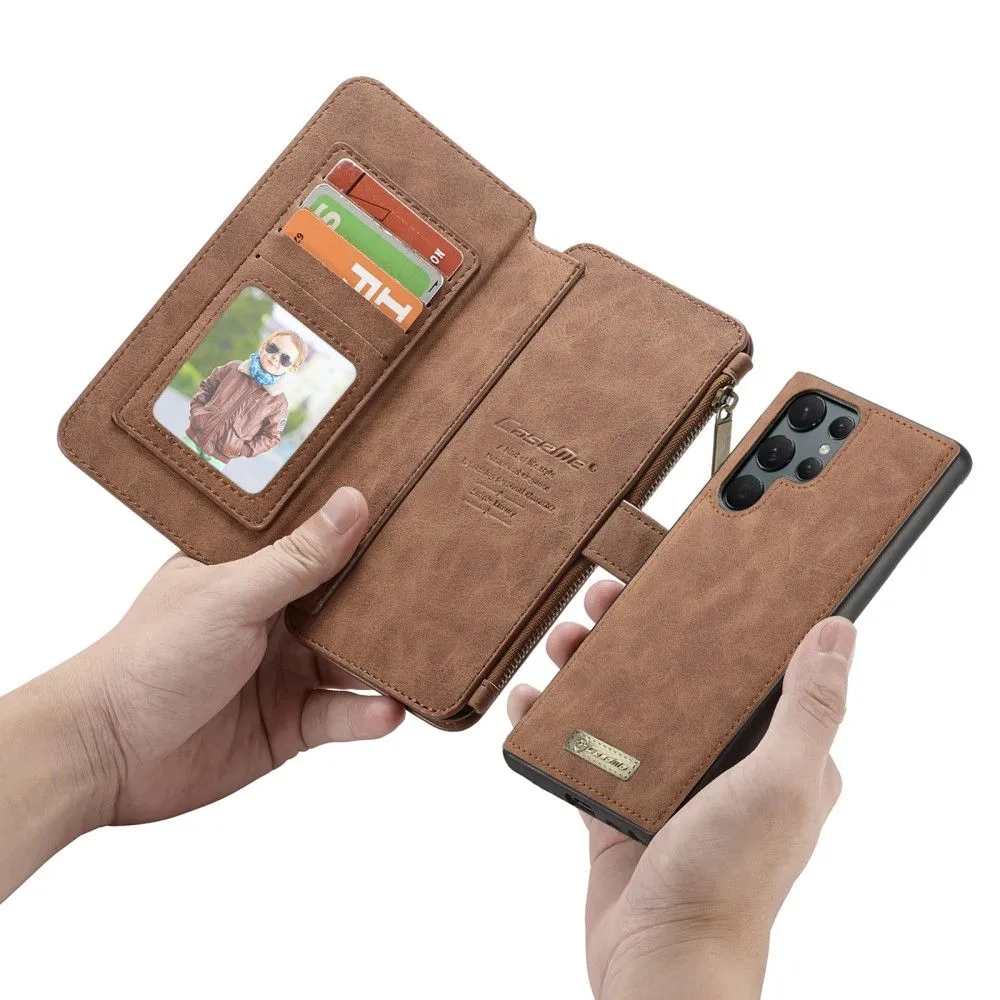 CaseMe Samsung Galaxy S22 Ultra Retro Wallet - Brown