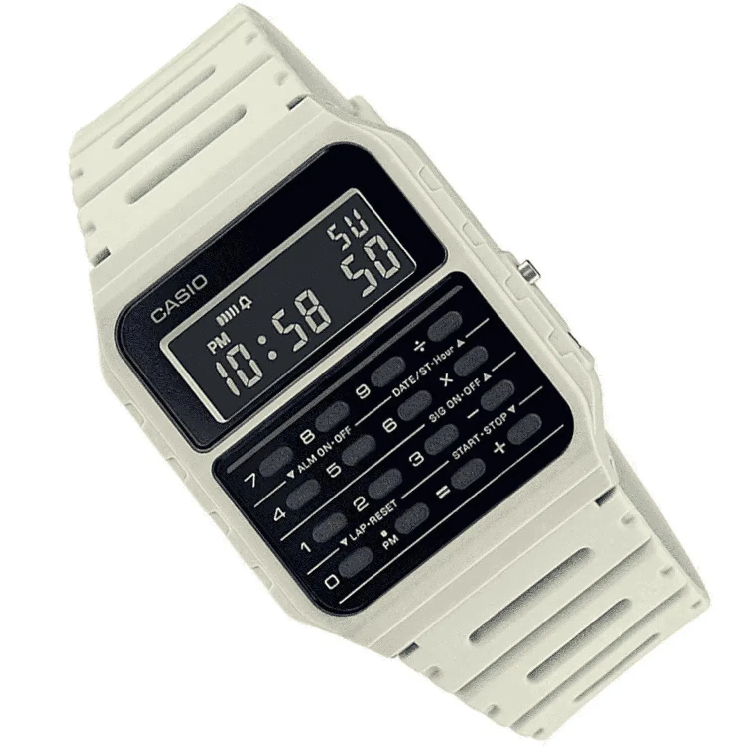 Casio CA-53WF-8B White Calculator Resin Watch for Men and Women