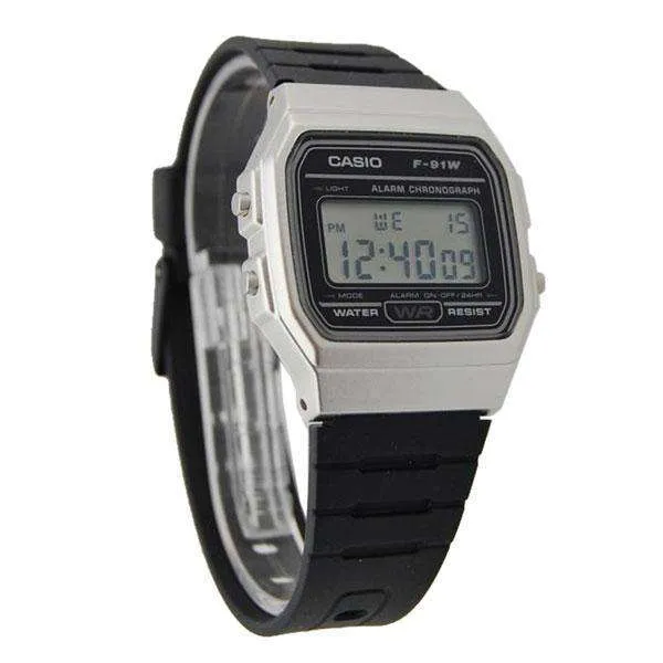 Casio F-91WM-7A Black Resin Strap Watch For Men and Women