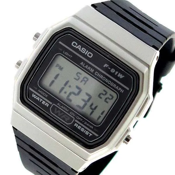 Casio F-91WM-7A Black Resin Strap Watch For Men and Women