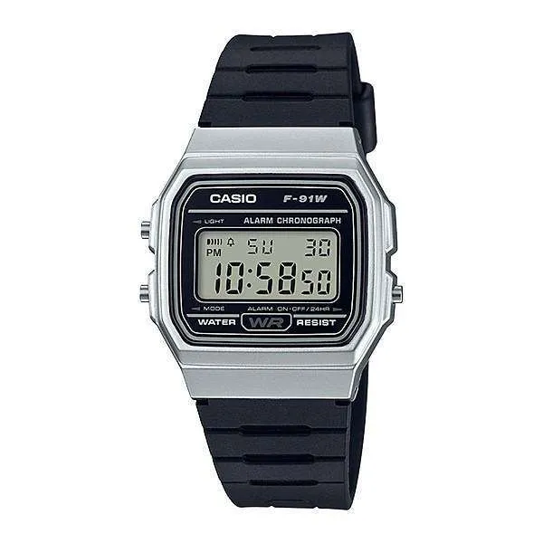 Casio F-91WM-7A Black Resin Strap Watch For Men and Women