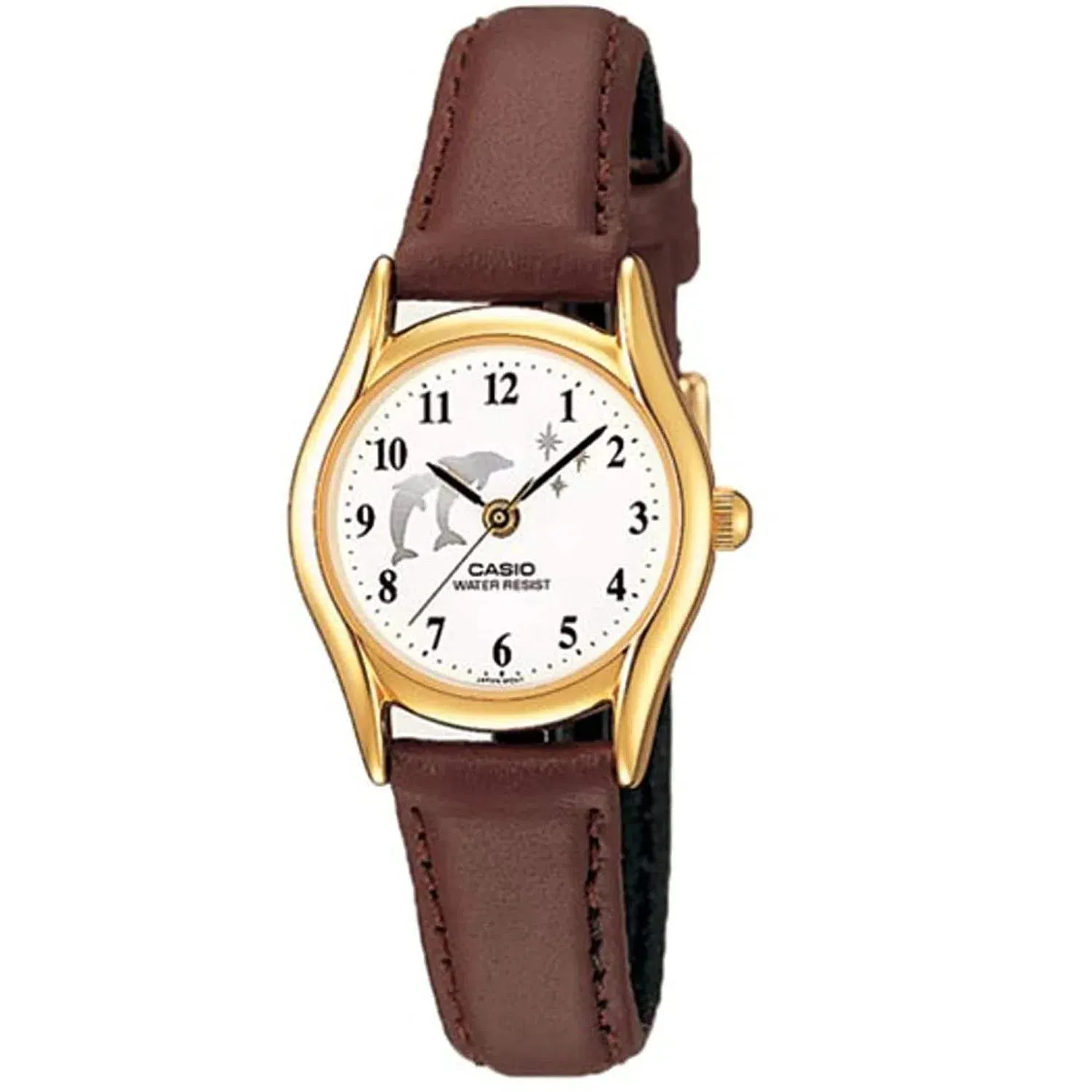 Casio LTP-1094Q-7B9RDF Brown Leather Watch for Women