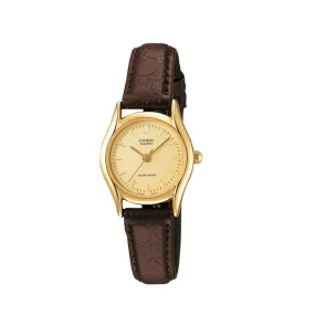 Casio LTP-1094Q-9ARDF Brown Leather Watch for Women