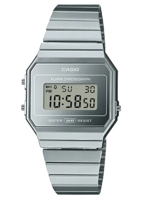 CASIO VINETAGE CLASSIC DIGITAL SILVER SLIM CASE A700WEV-7A