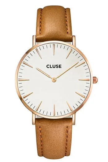 Cluse La BohíÂme Rose Gold White/Caramel Watch