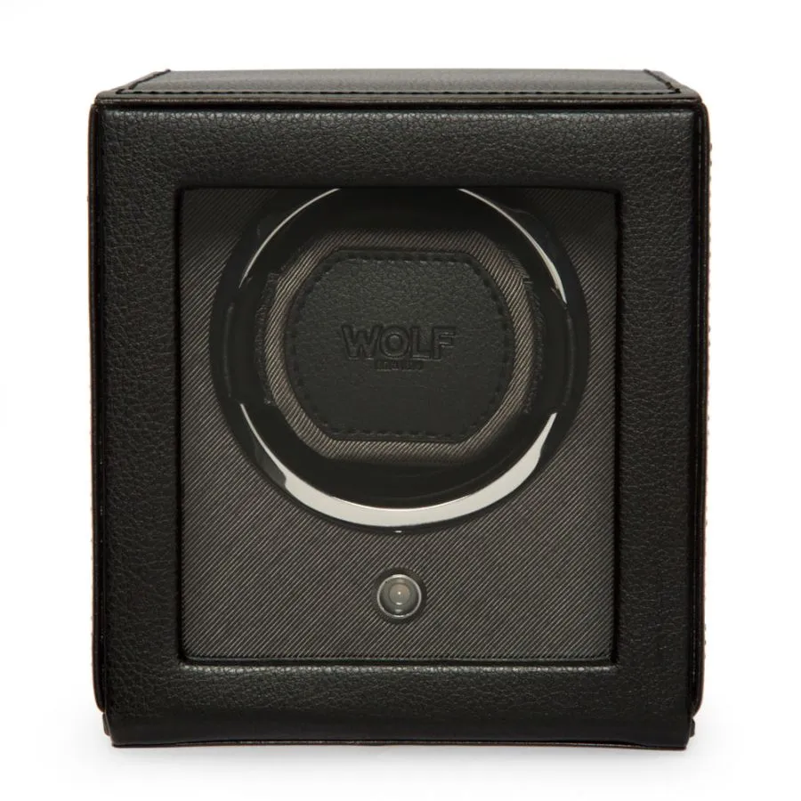 Cub Single Watch Winder with Cover in Black