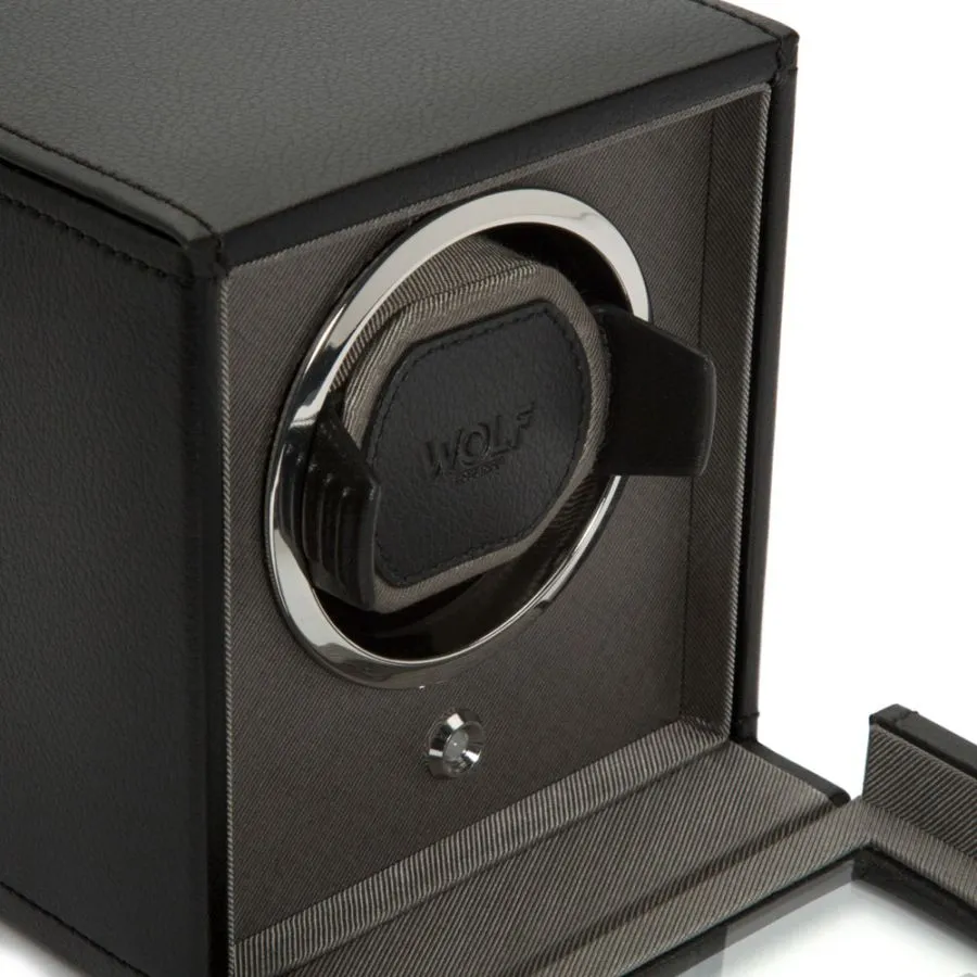 Cub Single Watch Winder with Cover in Black