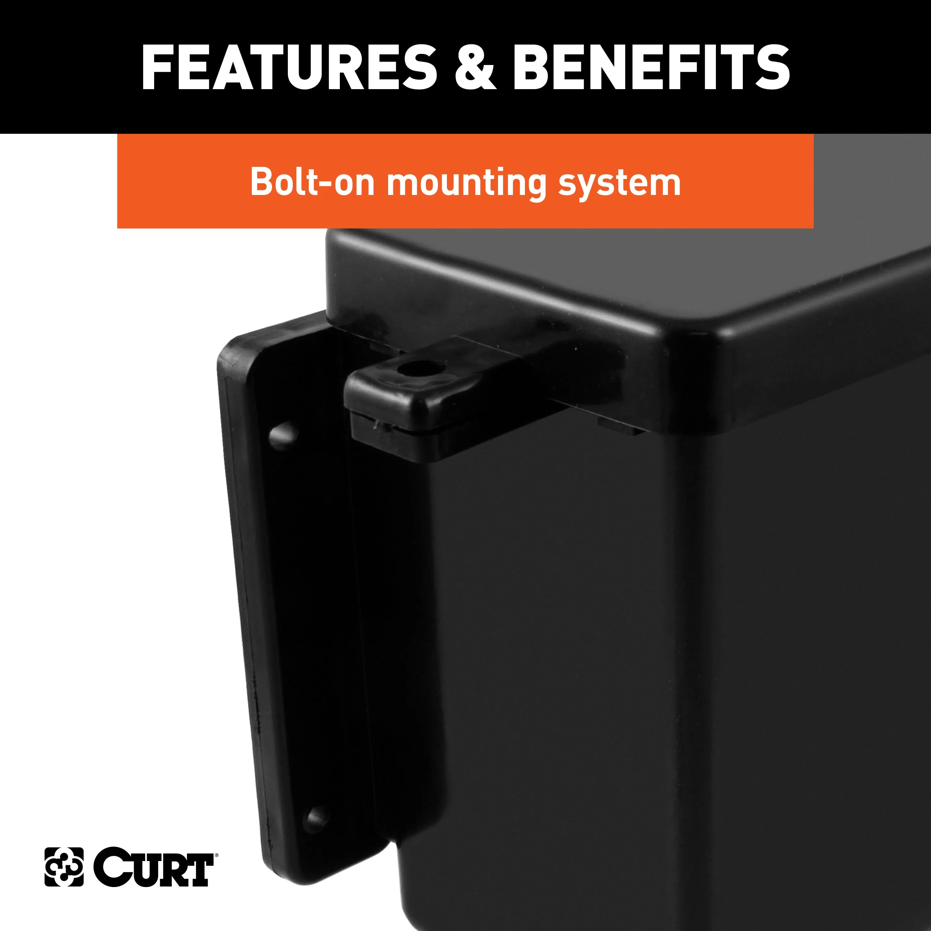 CURT 52022 6in. x 5-1/2in. x 3-1/4in. Breakaway Battery Case with Lockable Tab