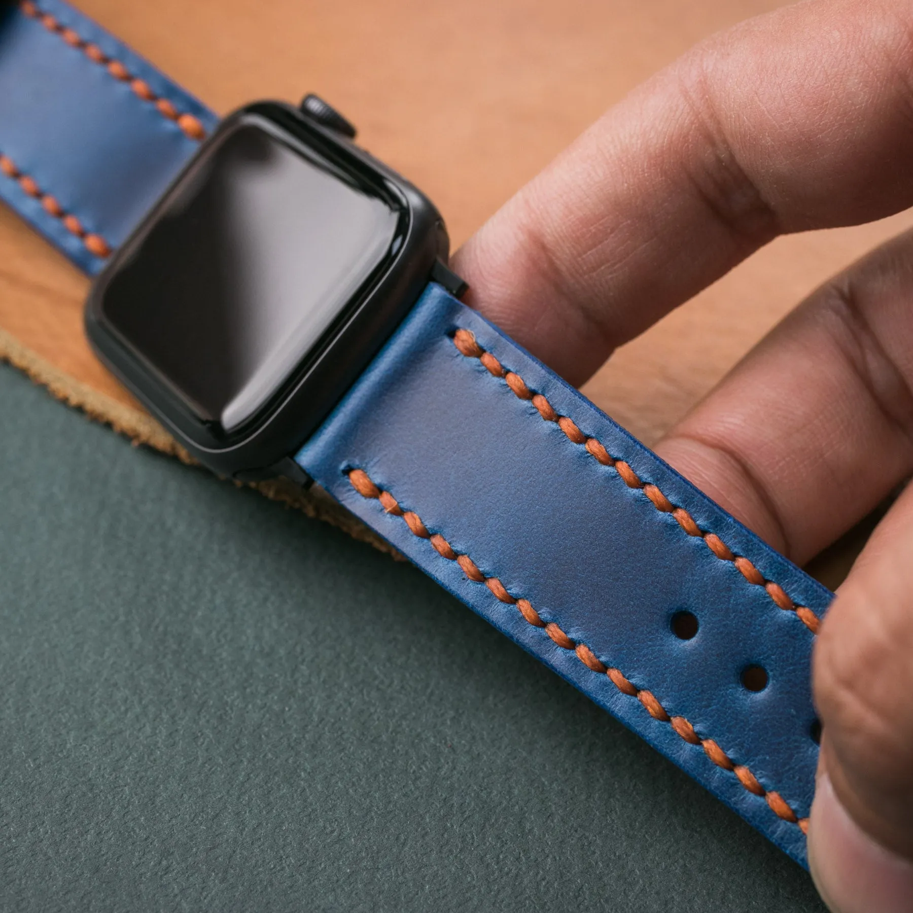 Custom Made Apple Watch Strap - Cobalt Blue