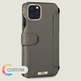 Customizable Silver iPhone 11 Pro Max Wallet leather case