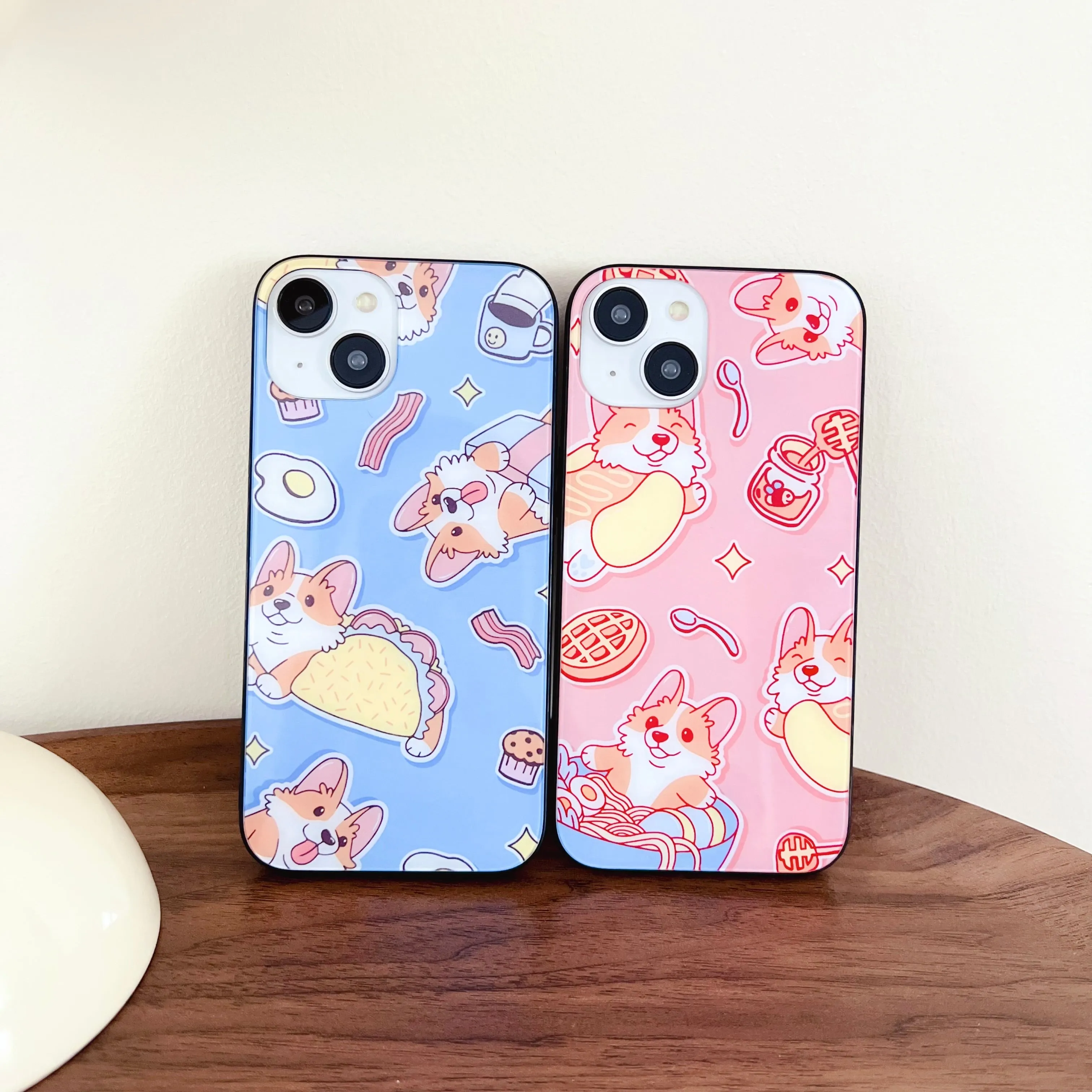 Cute Corgi Design Glass Case